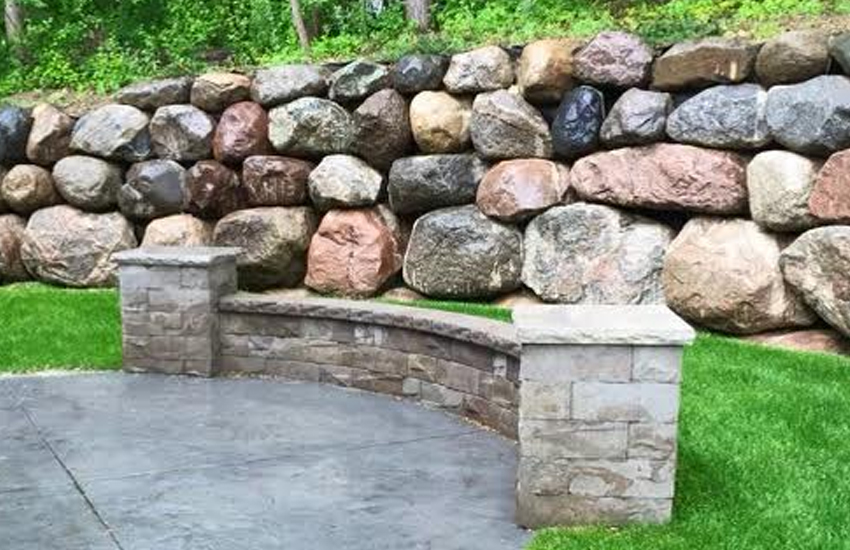Boulder wall project Twin Cities
