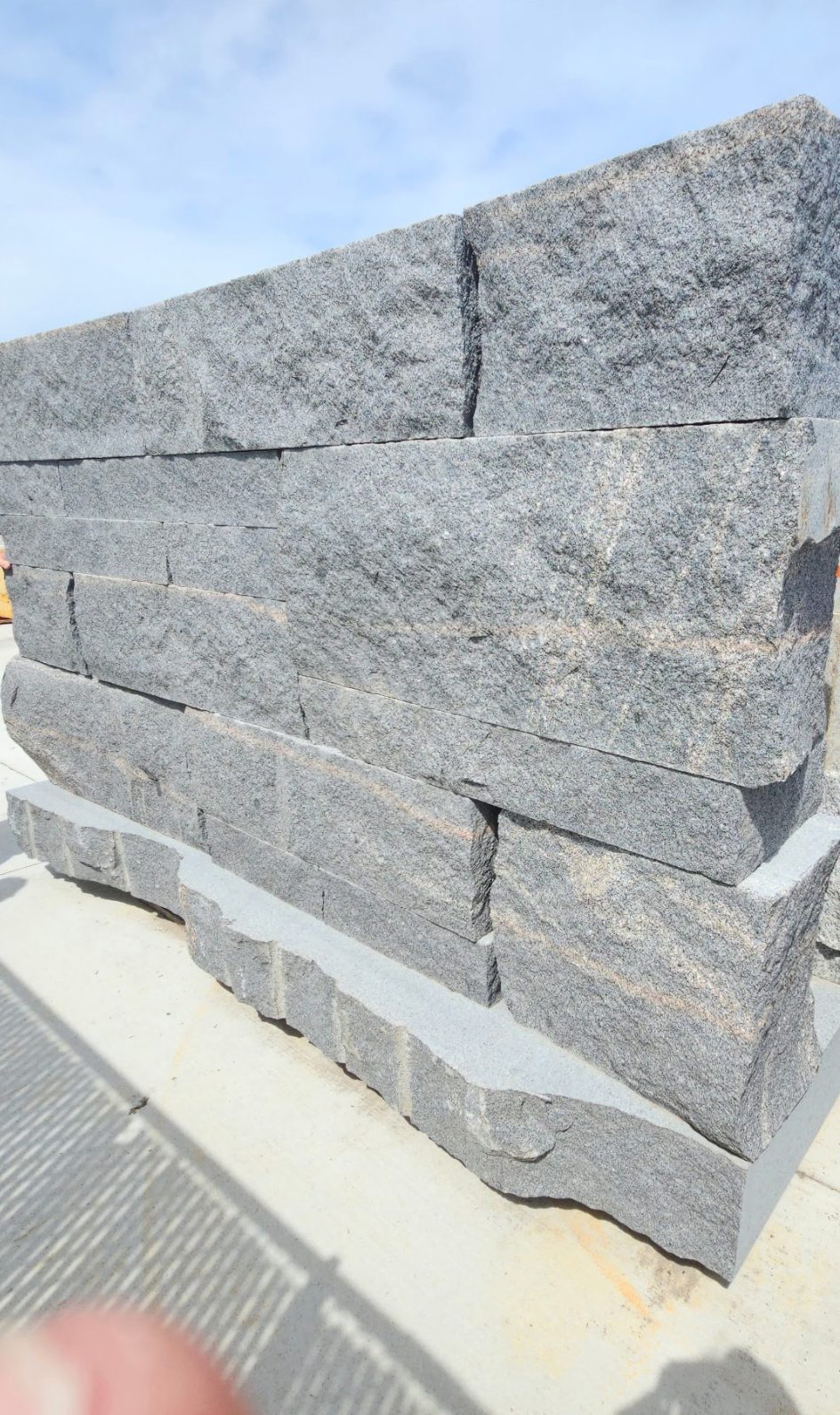 Custom fabricated granite wall blocks from Granite Companies quarry MN