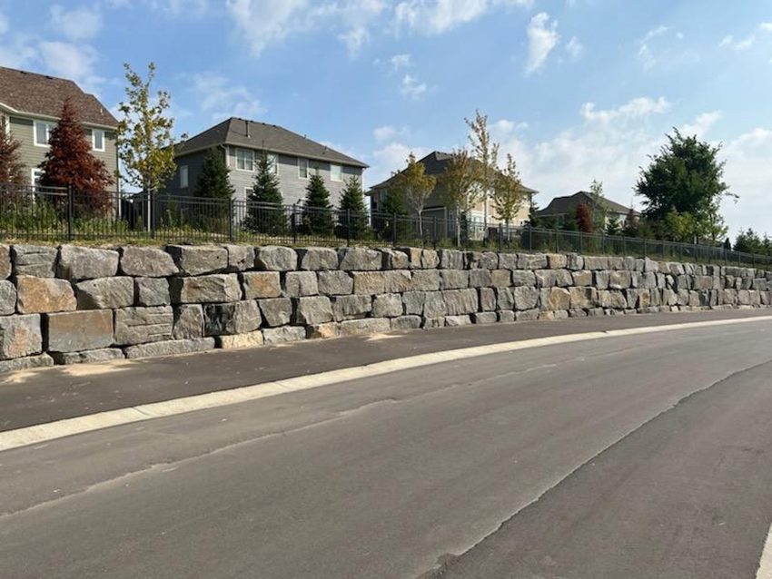 Residential Granite Boulder Retaining Wall | Granite Companies MN