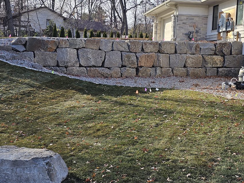 Granite retaining wall projects Twin Cities MN